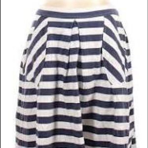 Anthropologie Little Yellow Button Striped Skirt